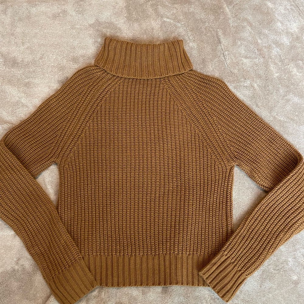 Forever 21 Brown Ribbed Turtleneck Sweater